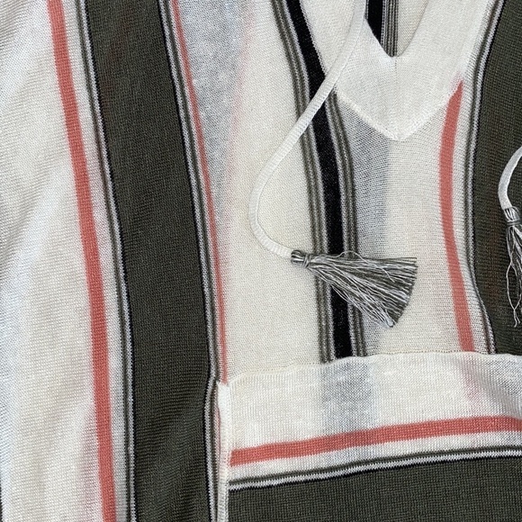 360 Sweater Bodhi Baja Striped linen Hoodie in White & Army women’s XS - Picture 8 of 11